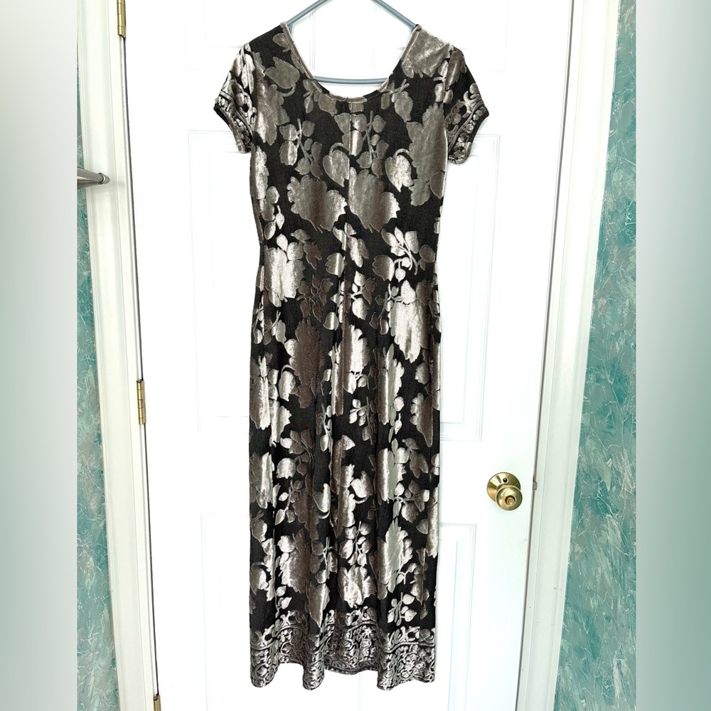 Vtg Velvet Maxi Dress - Picture 4 of 5